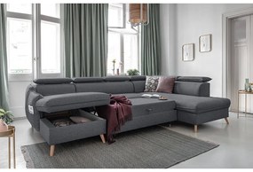 Colțar gri închis extensibil (cu colț pe partea dreaptă) Sweet Harmony – Miuform