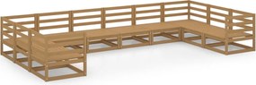 vidaXL Set mobilier de grădină, 10 piese, lemn masiv de pin