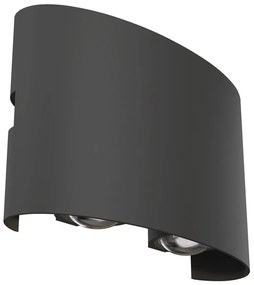 Aplica de perete exterior cu iluminat arhitectural IP54 LED Strato gri