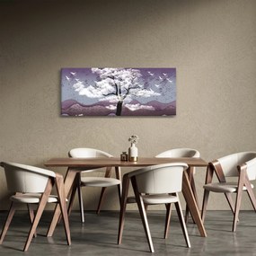Tablou - Copac în nori (120x50 cm)