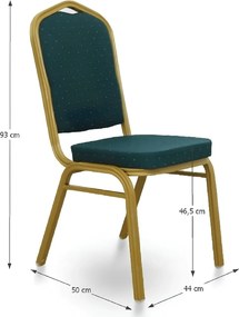 Scaun rabatabil, verde/cadru mat auriu, ZÎNĂ 2 NEW