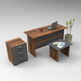 Set birou VO9 - BA, nuc/gri antracit, PAL melaminat