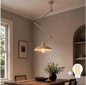 Brilagi - Lustru LED reglabil pe tijă IRONBEAM 1xE27/60W/230V bej