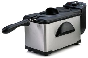 Friteuza Oliver Voltz OV51980H, 2000W, 2 L, Cos detasabil, Termostat 115-190°C, Inox/Negru