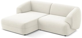 Colțar alb cu tapițerie din catifea (cu colț pe partea stângă) Moana – Makamii