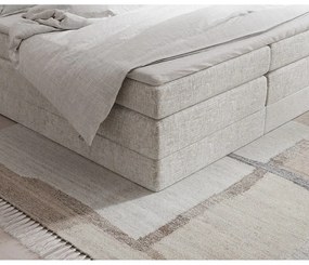 Pat boxspring bej cu spațiu de depozitare/fără tăblie 140x200 cm Juniper – Maison de Rêve