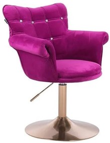 HR804CN scaun Catifea Fucsia cu Bază Aurie