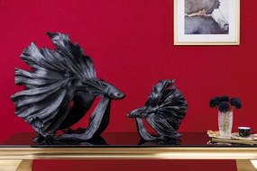 Statueta decorativa extravaganta Fisch Crowntail 65cm, negru