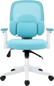 LUMBARIS 871– Scaun Ergonomic cu Suport Lombar Triplu Ajustabil, Cotiere Reglabile, Spătar Mesh, Înclinare 90°–135°, Albastru/Alb