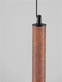 Lustra, Pendul tubular din travertin Muse metal negru