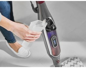 Mop curatare cu aburi Shark S6003EU, 1200W, 0,35 L, 3 setari, Tehnologie Klick'n Flip, Steam Blaster, Lavete mop Dirt Grip, Gri/Violet