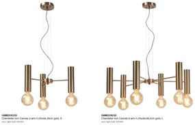 Lustra design minimalist cu 3 surse de lumina Cannes gold, S