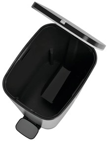 Coș de gunoi argintiu cu pedală din plastic 25 l Chic Bin – KIS