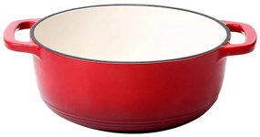 Oala din fonta emailata cu capac, 5.7 L, rosu