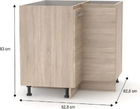 Cabinet inferior de colţ, stejar sonoma, universală, NOVA PLUS NOPL-061-RS