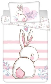Lenjerie de pat din bumbac pentru patut BUNNY SWEET alb Dimensiune lenjerie de pat: 40 x 60 cm | 100 x 135 cm
