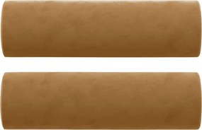 vidaXL Perne decorative, 2 buc., maro, Ø15x50 cm, catifea