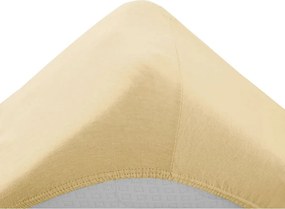 Cearsaf Jersey pentru patut copii cu elastic galben 60x120 cm