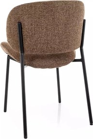 Scaun tapițat Kiso Noelle cappuccino 45 / negru mat