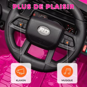 AIYAPLAY Mașină electrică pentru copii 4x4 cu telecomandă 2,4Ghz, 2 motoare 12 V, viteză reglabilă, muzică, claxon, lumini LED, negru | Aosom Romania