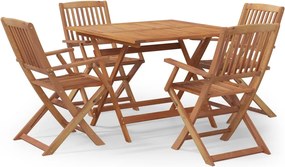 vidaXL Set mobilier de grădină, 5 piese, lemn masiv de acacia