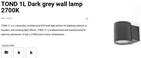 Aplica LED exterior iluminat arhitectural IP54 TOND 1L 2700K