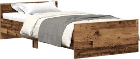 vidaXL Cadru de pat fără saltea Lemn vechi 75x190 cm Lemn prelucrat