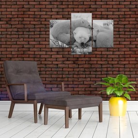 Tablou - Urși polari, alb-negru (90x60 cm)