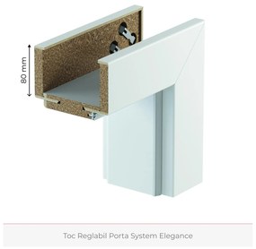 Usa de interior PORTA DUO din pal tubular si insertii de furnir natural - Model 4.A 95-140 mm, Alb / Stejar