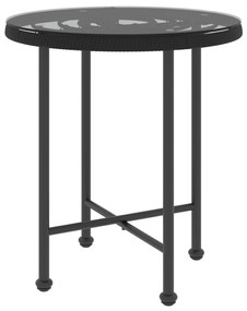319433 vidaXL Masă de bucătărie, Ø50 cm , sticlă securizată și oțel