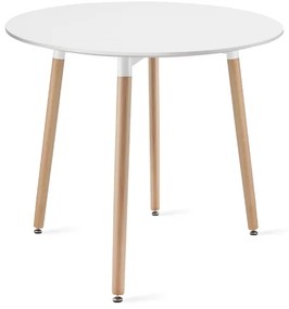Set de sufragerie 1 + 4, masa KAMI 80x80 alb + scaun BALI MARK alb