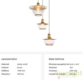 Lustra stil industrial cu 3 pendule Nevis 69030-3H GL