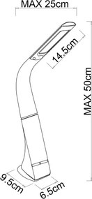 Globo 58337S - Lampă de masă LED reîncărcabilă, reglabilă prin atingere SOPHIE LED/5W/5V