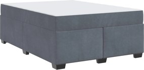 vidaXL Cadru de pat cu saltea Gri închis 140 x 200 cm țesătură
