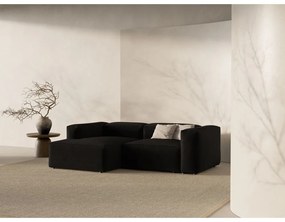 Colțar negru (cu colț pe partea stângă/cu șezlong) Bergamo – Cosmopolitan Design