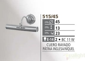 Aplica de perete tablou Alumbra Cuadros 515/45 Bejorama