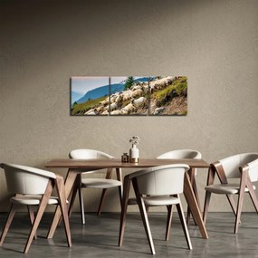 Tablou - O turmă de oi (cu ceas) (90x30 cm)