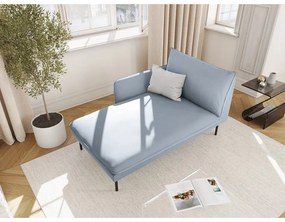 Șezlong albastru deschis cu tapițerie din catifea (cu colțar pe partea stângă ) Vienna – Cosmopolitan Design