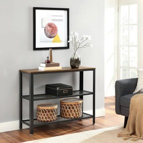 Măsuță laterală LUVOR, maro/negru