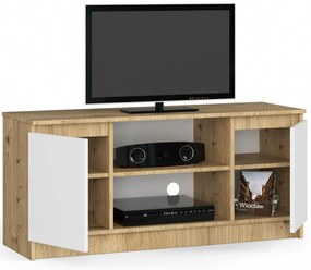 Masă TV Kapono (stejar artisan + alb). 1070712