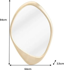 Oglinda de perete decorativa ORGANIC 90cm auriu