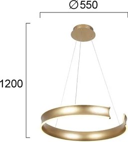 Candelabru LED suspendat pe cablu MARLEN LED/36W/230V, auriu