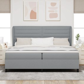 vidaXL Pat cu saltea gri deschis 200x200 cm