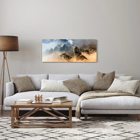 Tablou - lupii urlând la lună (120x50 cm)