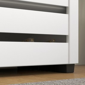 HOMCOM Dulap de Pantofi Modern cu 5 Niveluri cu Uși cu Jaluzele din Lemn Alb | Aosom Romania