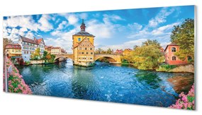 Tablouri acrilice Germania poduri râu vechi oraș
