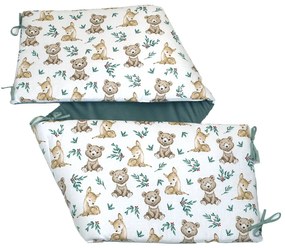 Aparatoare laterala patut, 2 fete, Teddy, velvet khaki, 180 x 35 cm