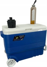 Lada frigorifica cu roti Atlantic 1008728, 45 l, Racire pasiva, 4 suporturi pentru pahare, Albastru