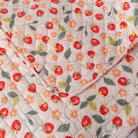 Cuvertura de pat cu model STRAWBERRY roz Dimensiune: 220 x 240 cm