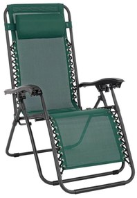 Set de 2 scaune tip sezlon pliabile si reglabile WAYNE verde inchis